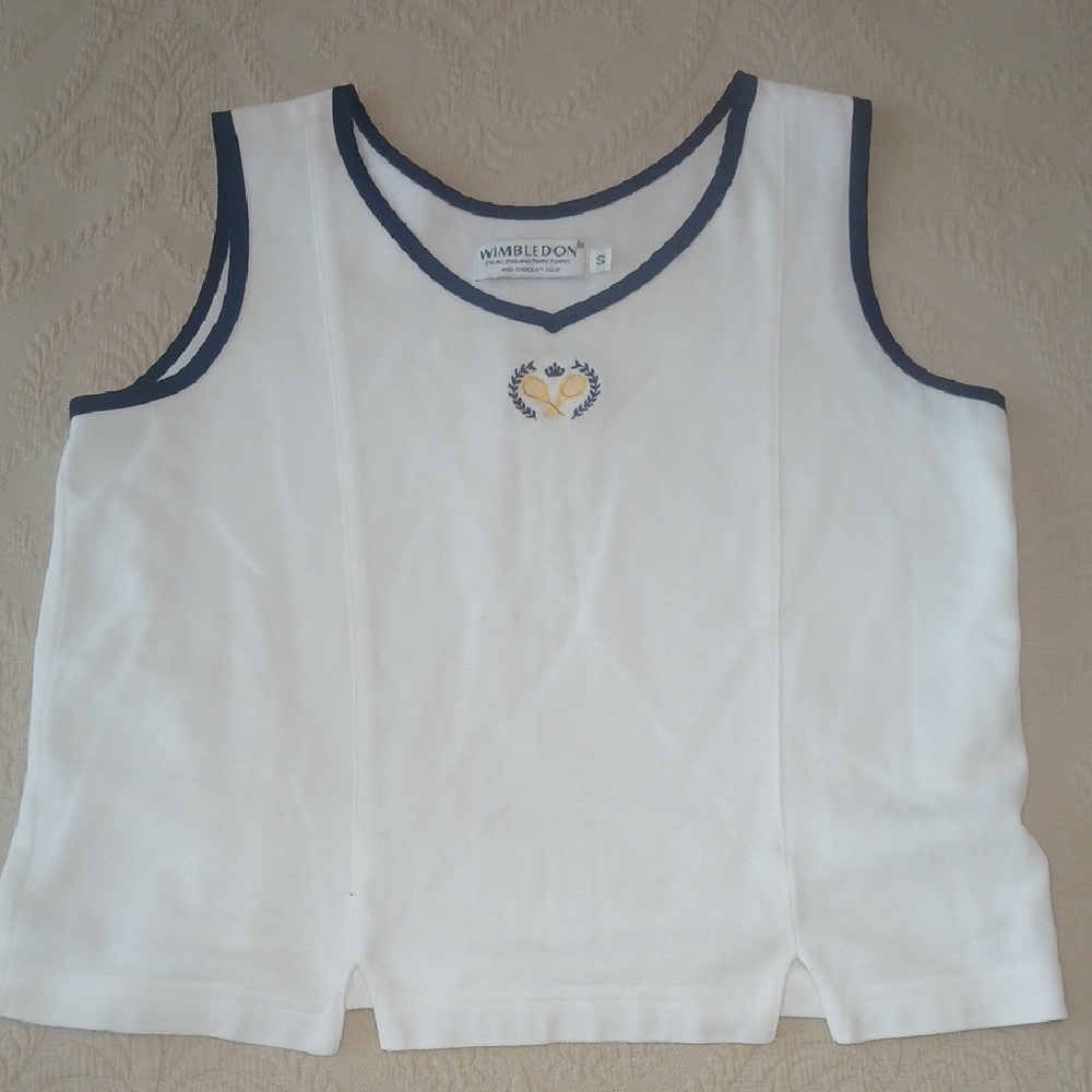 Vintage Wimbledon Tennis And Croquet Club Womens Size Small Shirt 100% Cotton